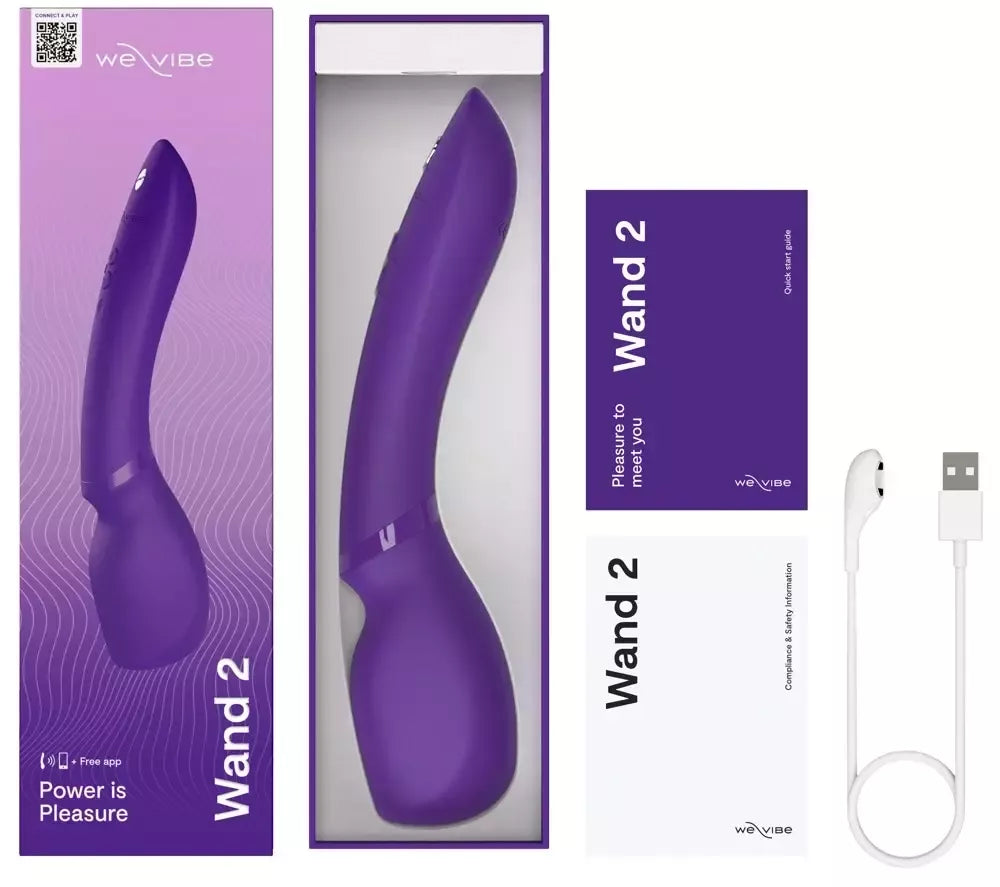 We-Vibe Wand 2 intymus masažuoklis, valdomas programėle, atsparus vandeniui, 27,3 cm