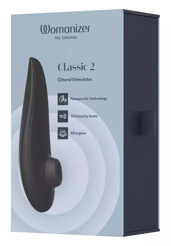 Womanizer Classic 2 Black slėgio bangų sistema, atspari vandeniui, 10 greičių