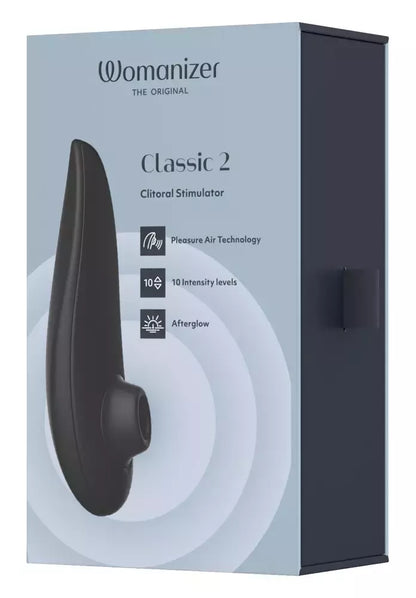 Womanizer Classic 2 Black slėgio bangų sistema, atspari vandeniui, 10 greičių