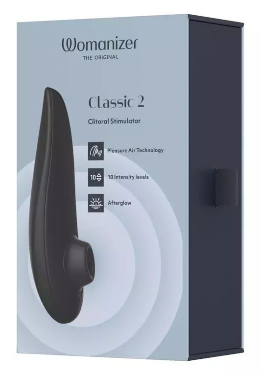 Womanizer Classic 2 Black slėgio bangų sistema, atspari vandeniui, 10 greičių