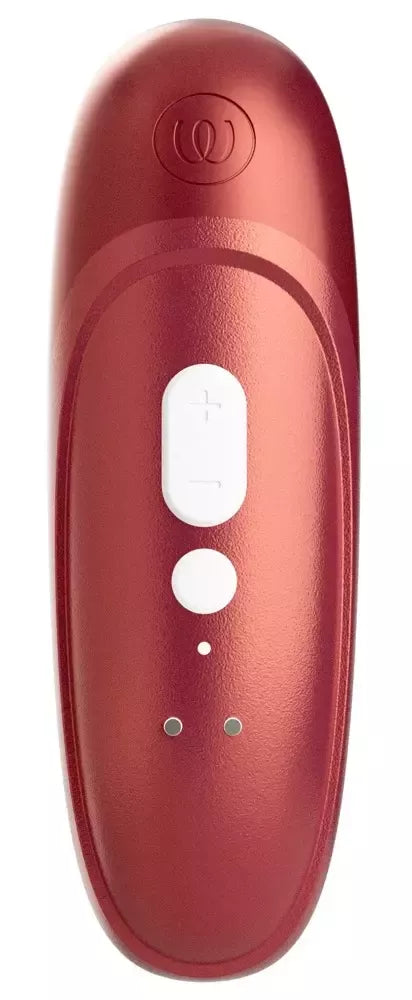 Womanizer Pro Red – kompaktiškas oro technologijos stimuliatorius, 11 lygių, atsparus vandeniui