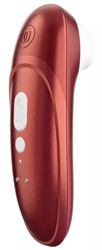 Womanizer Pro Red – kompaktiškas oro technologijos stimuliatorius, 11 lygių, atsparus vandeniui