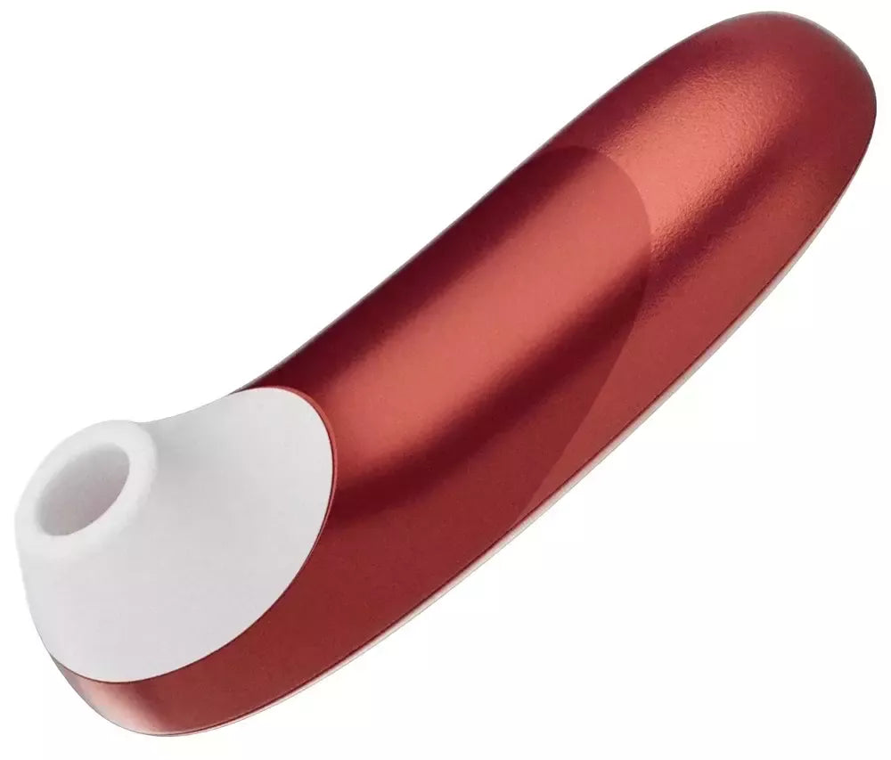 Womanizer Pro Red – kompaktiškas oro technologijos stimuliatorius, 11 lygių, atsparus vandeniui