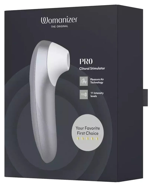 Womanizer Pro Silver – kompaktiška oro technologijų sistema, 11 režimų