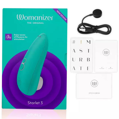 Womanizer Starlet 3 Intimate Air System turkio spalvos, 6 lygiai, atsparus vandeniui