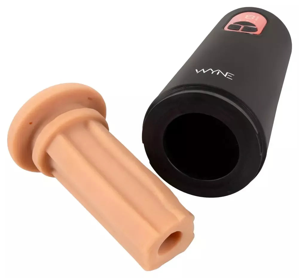 WYNE Model 07 automatinis intymus prietaisas su siurbimo ir vibracijos funkcijomis, juodas
