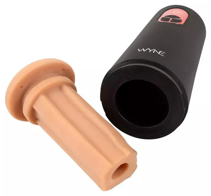 WYNE Model 07 automatinis intymus prietaisas su siurbimo ir vibracijos funkcijomis, juodas