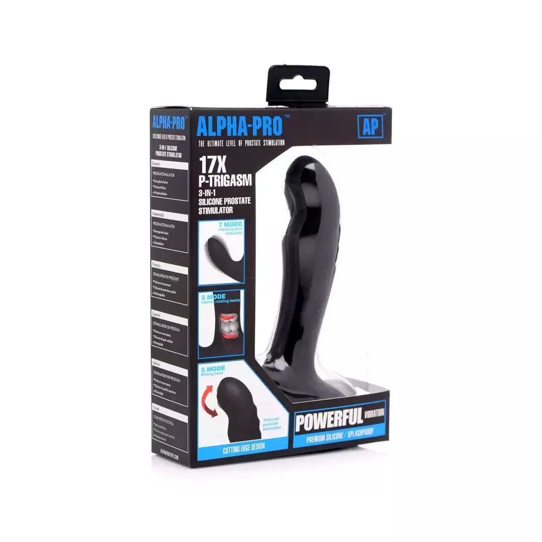 XR Brands 17x P-Trigasm 3-in-1 silikoninis intymios stimuliacijos prietaisas