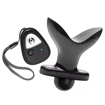 XR Brands Ass Anchor vibruojantis analinis kamštis su nuotolinio valdymo pulteliu, juodas