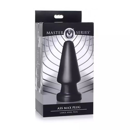 XR Brands Ass Max Large Silicone Plug - Juoda, tvirtas, 3 colių pločio