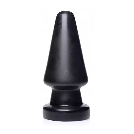 XR Brands Ass Max Large Silicone Plug - Juoda, tvirtas, 3 colių pločio