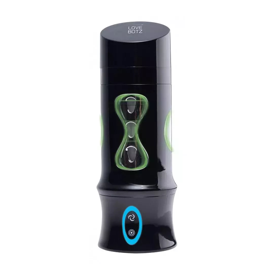 XR Brands Beat It įkraunamas besisukantis stimuliatorius, juodas