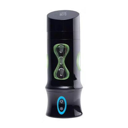 XR Brands Beat It įkraunamas besisukantis stimuliatorius, juodas