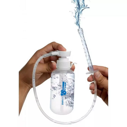 XR Brands CleanStream higieninis buteliukas su pompiniu mechanizmu ir antgaliu, 300 ml