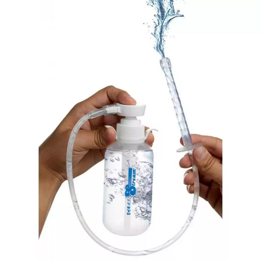 XR Brands CleanStream higieninis buteliukas su pompiniu mechanizmu ir antgaliu, 300 ml