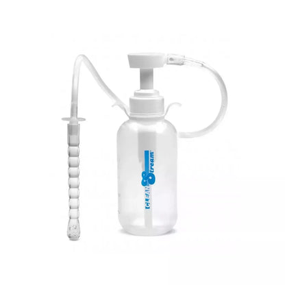 XR Brands CleanStream higieninis buteliukas su pompiniu mechanizmu ir antgaliu, 300 ml