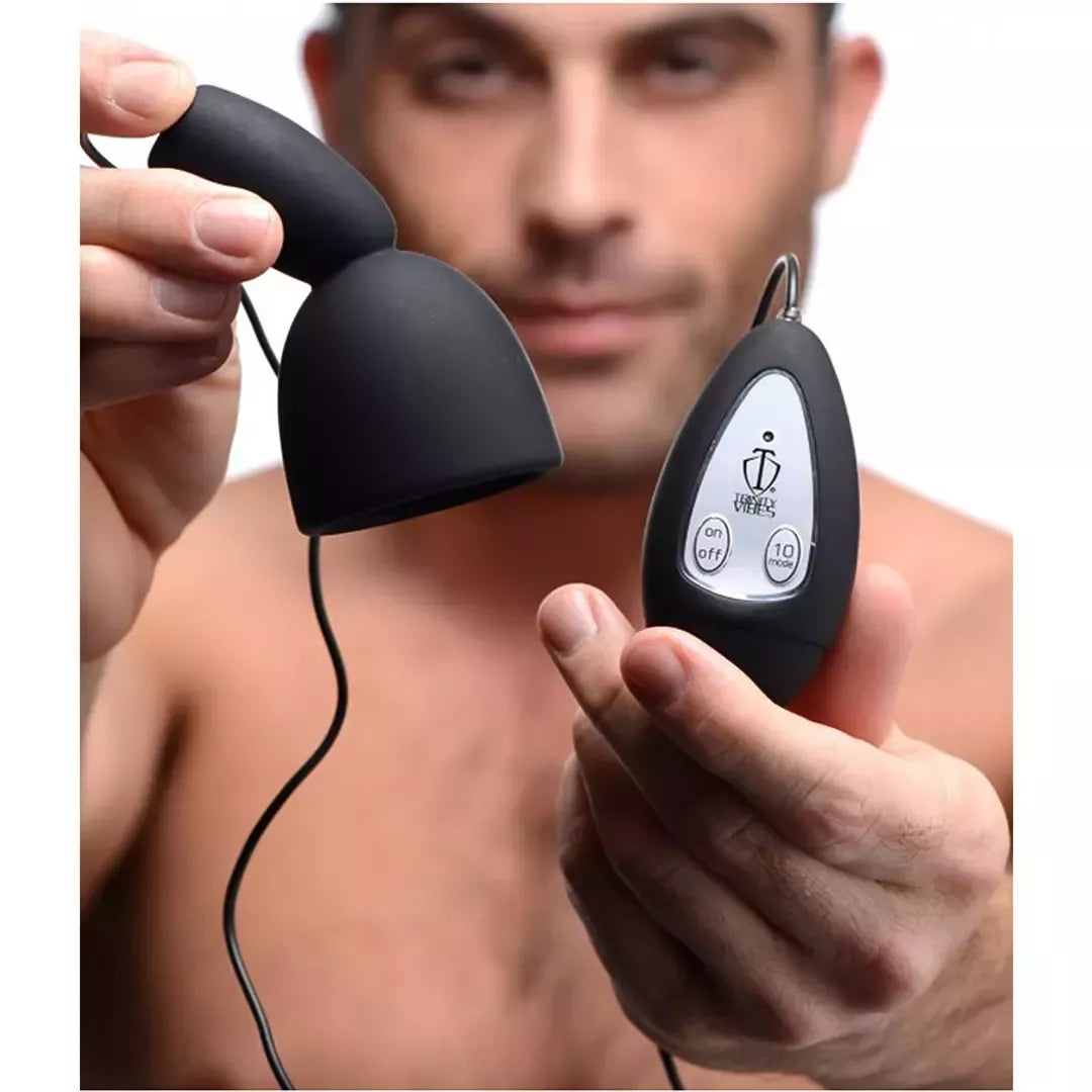 XR Brands Deluxe Silicone Head Stimulator 10 režimų, juodas