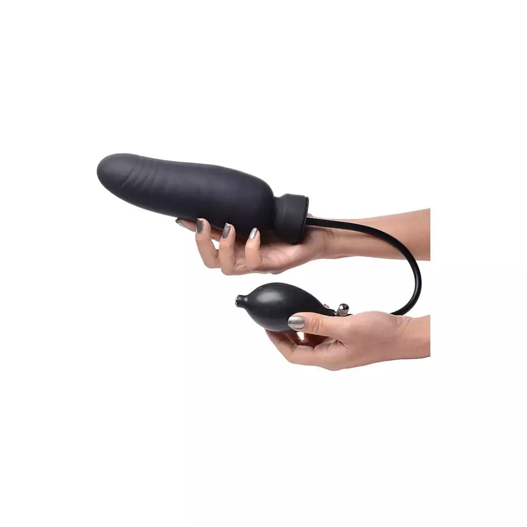 XR Brands Dick-Spand pripučiamo silikono plėtimo modelis - juodas
