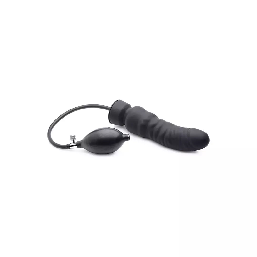 XR Brands Dick-Spand pripučiamo silikono plėtimo modelis - juodas