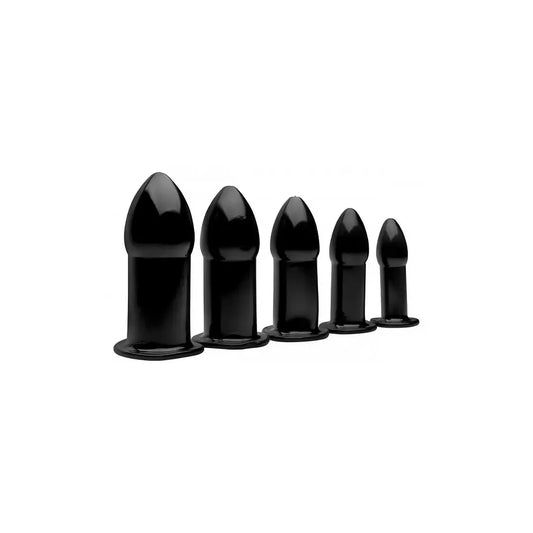 XR Brands Expansion Metal Dilator Set with Hollow Core, sidabrinės spalvos