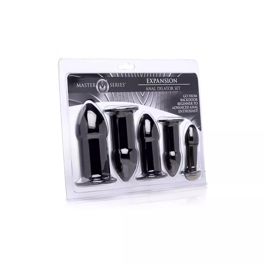 XR Brands Expansion Metal Dilator Set with Hollow Core, sidabrinės spalvos