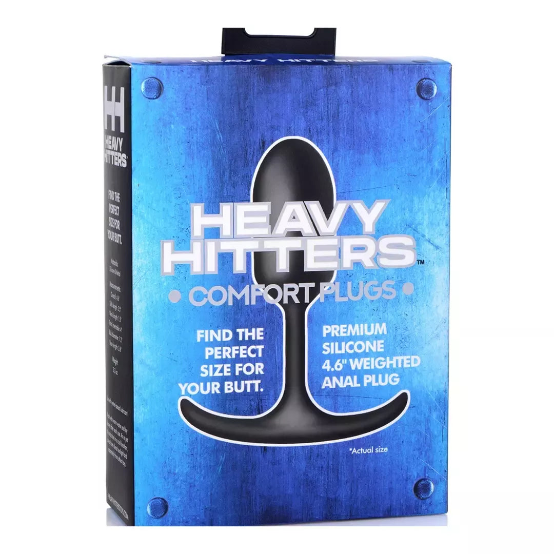 XR Brands Heavy Hitter silikoninis intymus kamštis, mažas, svorinis, juodas