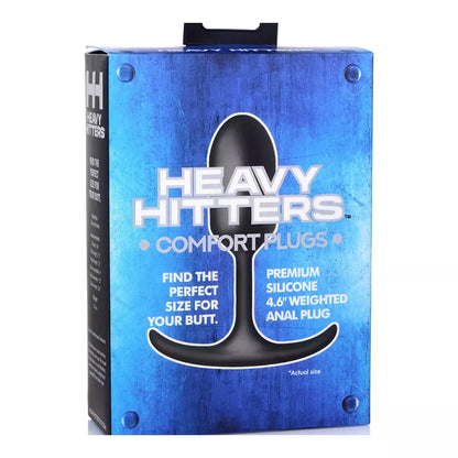 XR Brands Heavy Hitter silikoninis intymus kamštis, mažas, svorinis, juodas