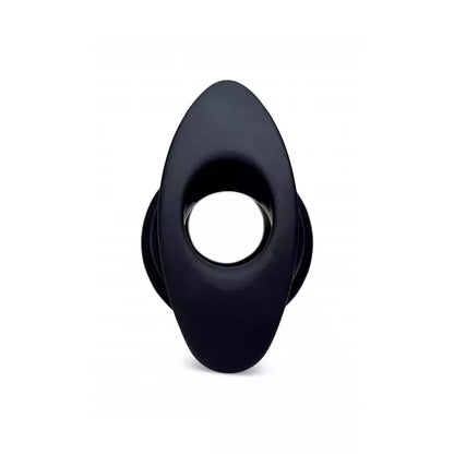 XR Brands HIVE Tunnel Plug vidutinio dydžio silikoninis profiliuotas tuščiaviduris juodas