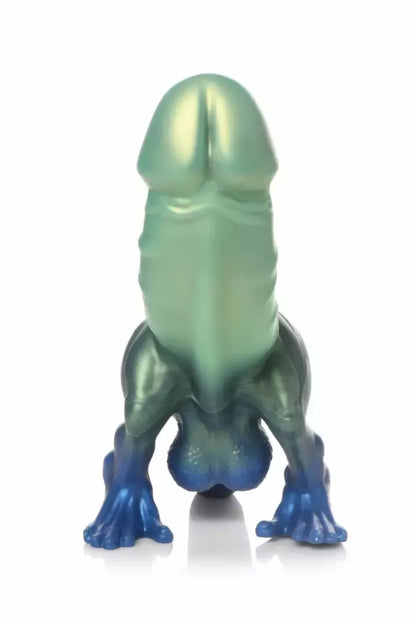 XR Brands Jurassic Series silikoninis priešistorinis modelis, žalia-mėlyna L