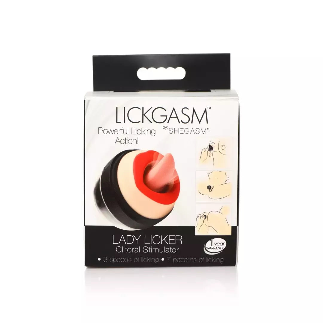 XR Brands Lickgasm intymus liežuvio stimuliatorius, vandeniui atsparus, raudonas, USB