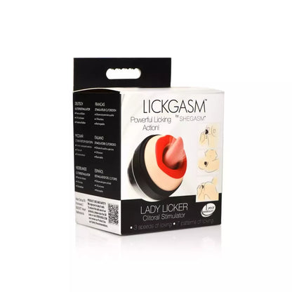 XR Brands Lickgasm intymus liežuvio stimuliatorius, vandeniui atsparus, raudonas, USB