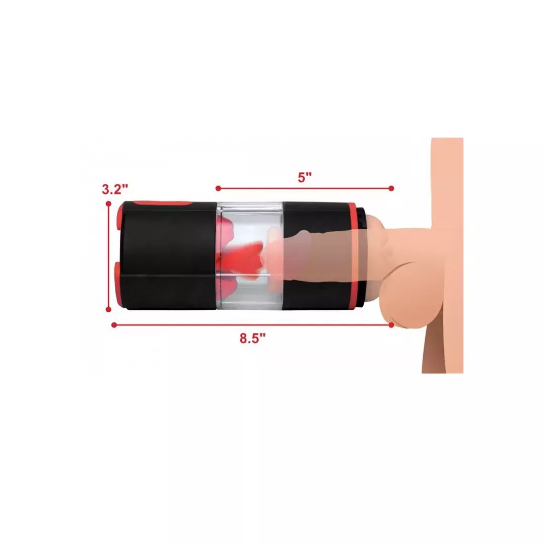 XR Brands Licking Tongue Intimate Machine su vibravimo ir mirgėjimo sistema