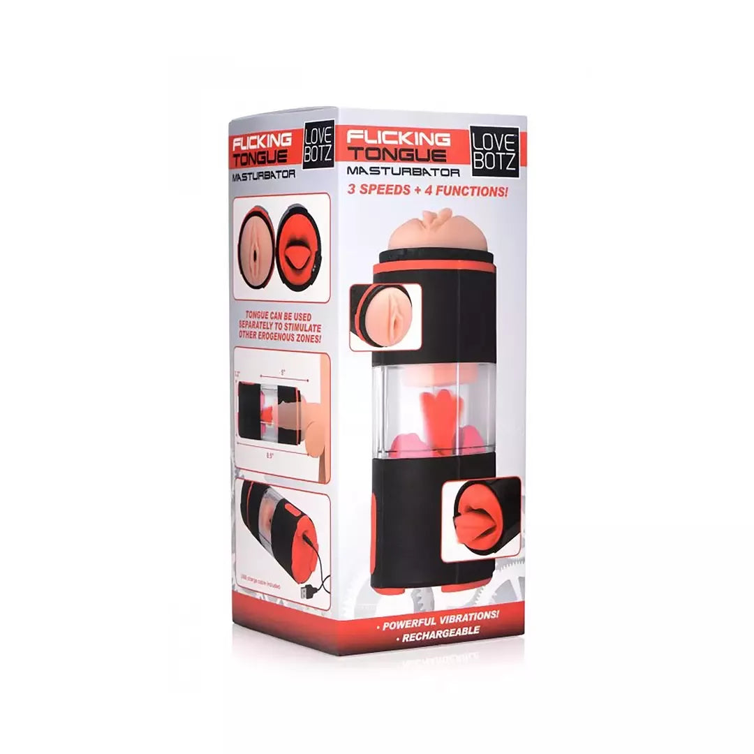 XR Brands Licking Tongue Intimate Machine su vibravimo ir mirgėjimo sistema