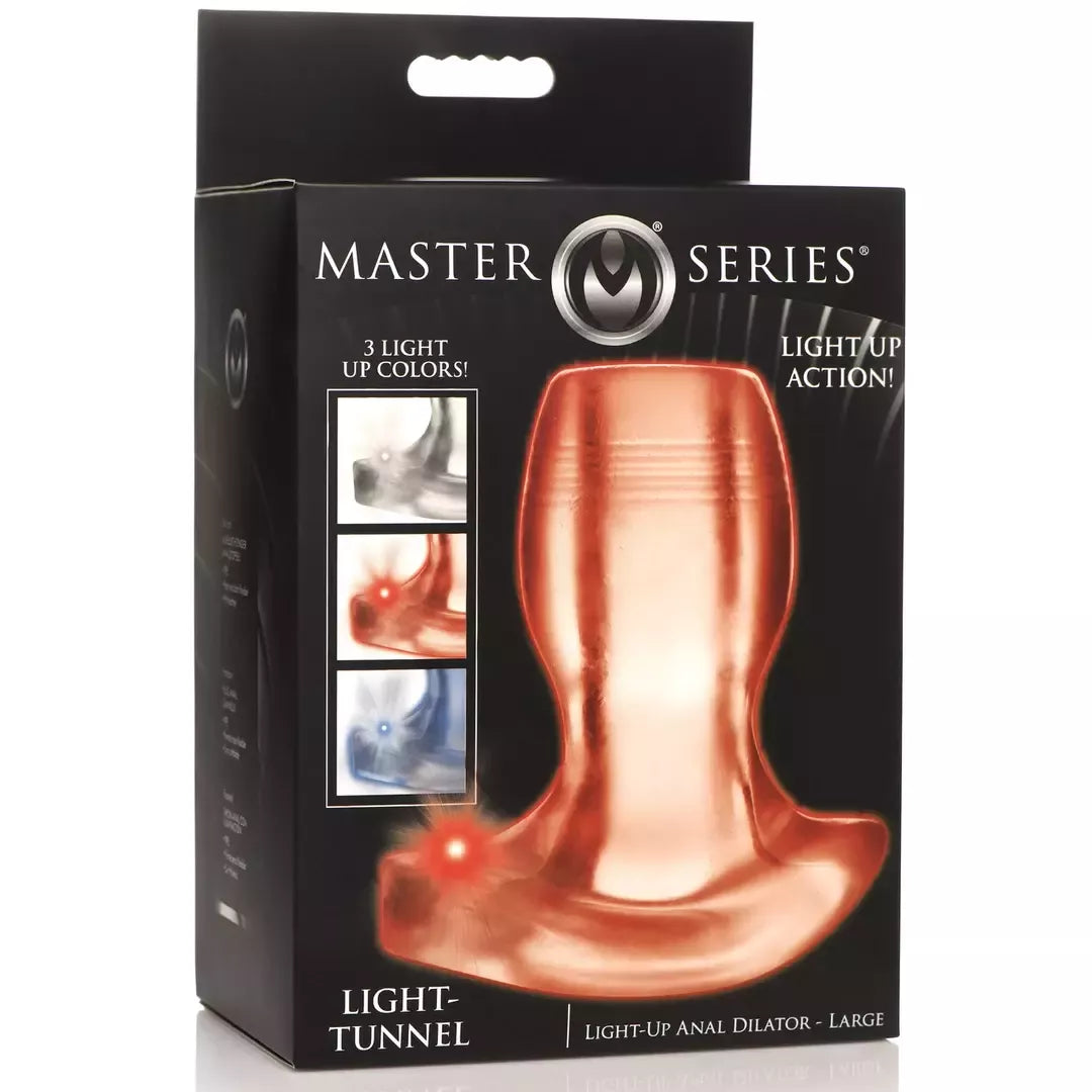 XR Brands Light-Tunnel Large Illuminated Dilator skaidrus TPE LED