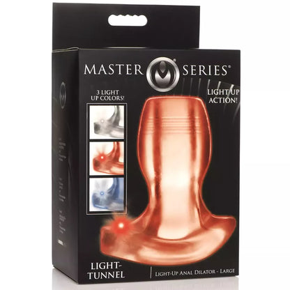 XR Brands Light-Tunnel Large Illuminated Dilator skaidrus TPE LED