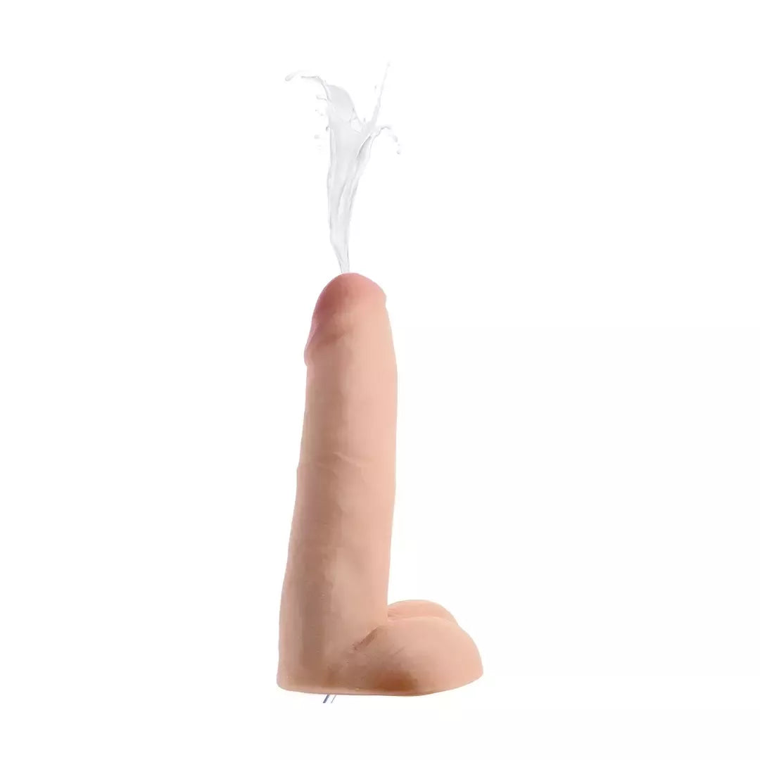 XR Brands Master Series dvigubo tankio modelis su skysčio išpurškimo funkcija, 20,5 cm, smėlio spalvos