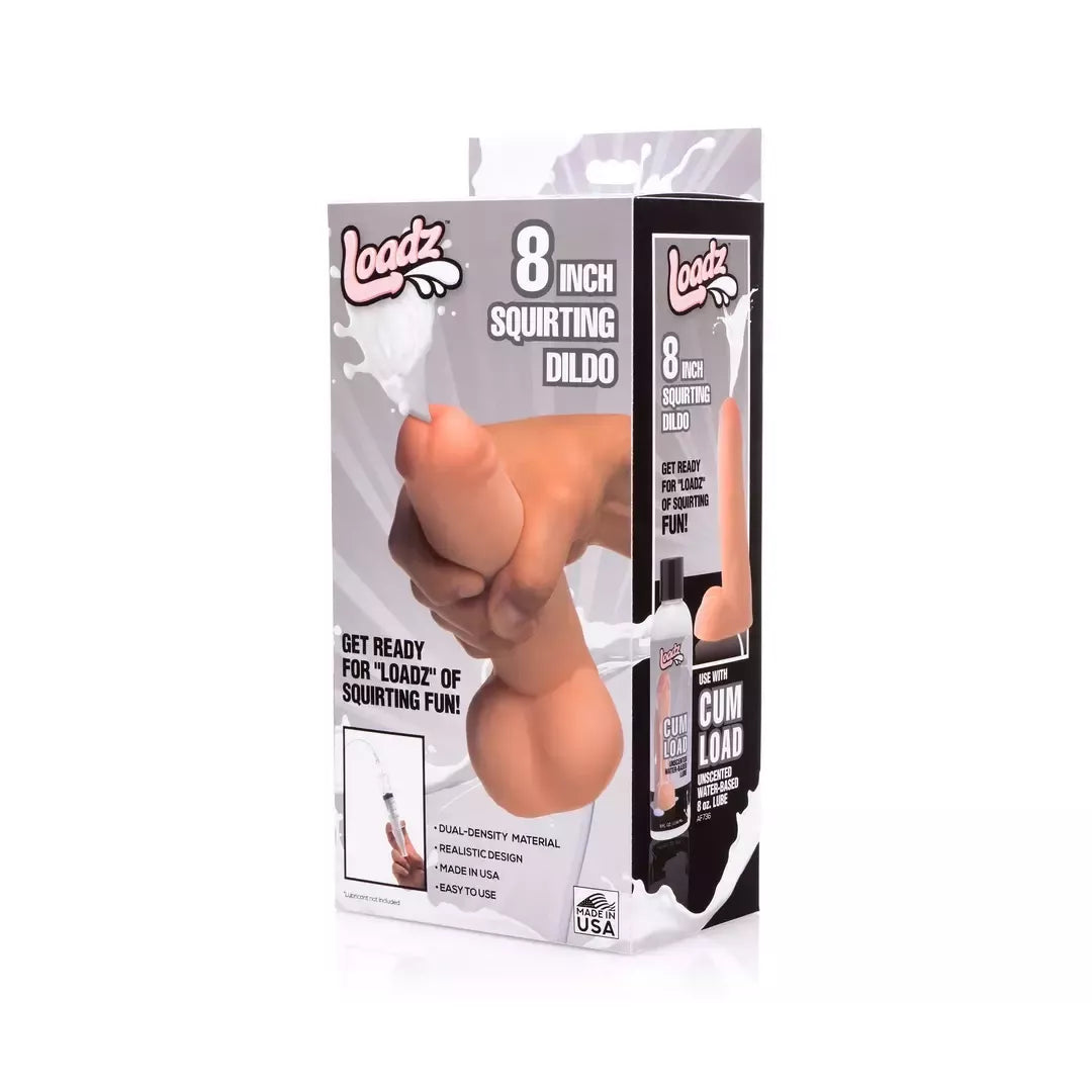 XR Brands Master Series dvigubo tankio modelis su skysčio išpurškimo funkcija, 20,5 cm, smėlio spalvos