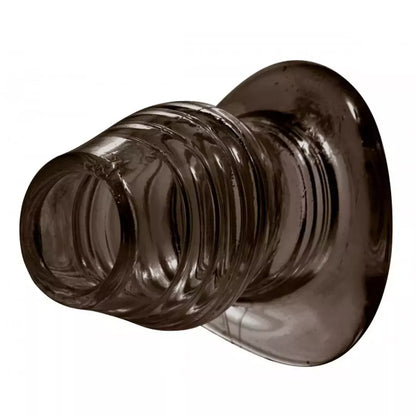 XR Brands Master Series Hollow Tunnel Plug juodas, vidutinio dydžio – anatominis dizainas