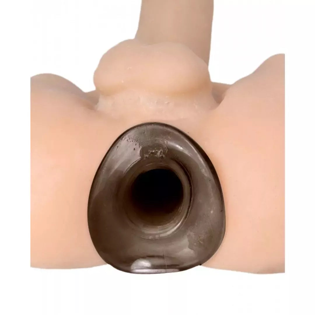 XR Brands Master Series Hollow Tunnel Plug juodas, vidutinio dydžio – anatominis dizainas