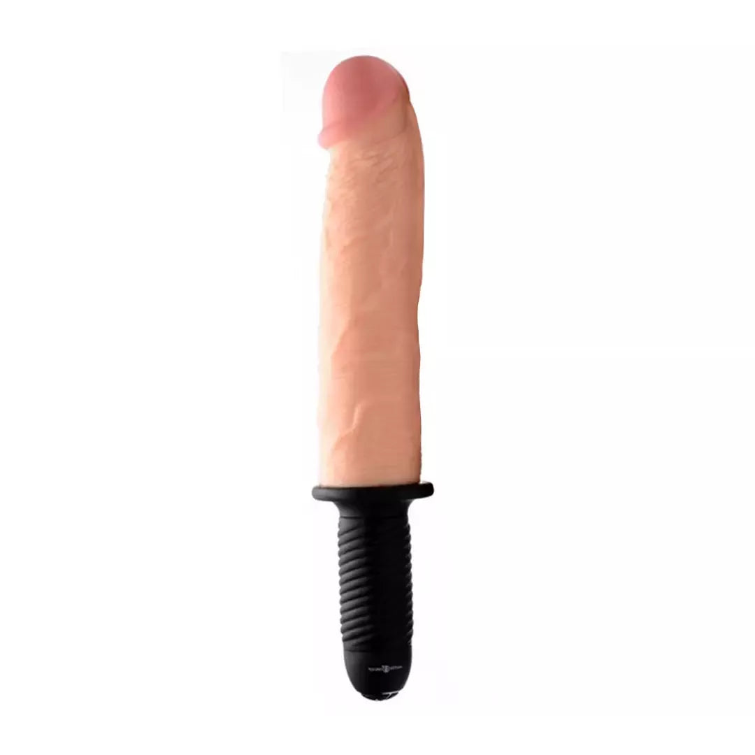 XR Brands Onslaught XXL vibracinis ir stumdomasis aparatas, juodas, 24,8 cm