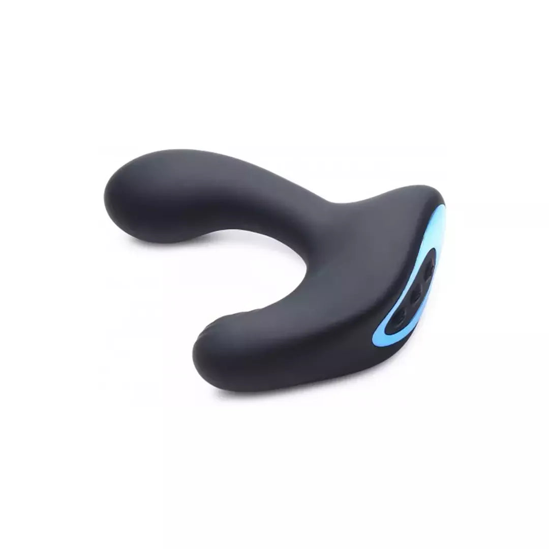 XR Brands P-Pulse silikoninis intymus masažuoklis su nuotolinio valdymo pulteliu, 10 režimų, juodas