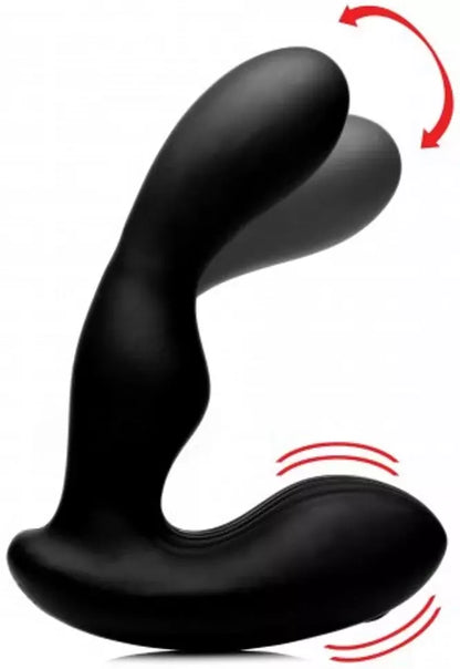 XR Brands P-Stroke prostatos masažuoklis, 7 funkcijų, juodas silikonas