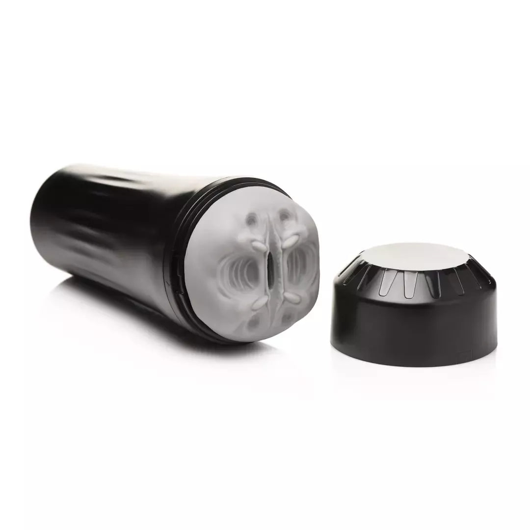 XR Brands Predator Intimate Grey Machine masturbatorius su reguliuojamu siurbimu