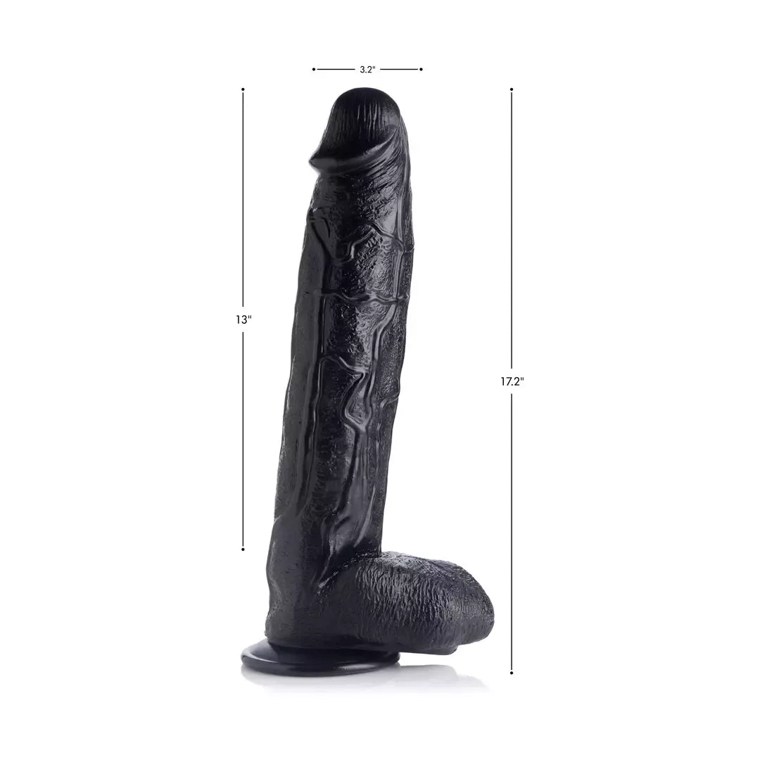 XR Brands Raging Rhino didelis anatominis modelis, 43 cm, juodas