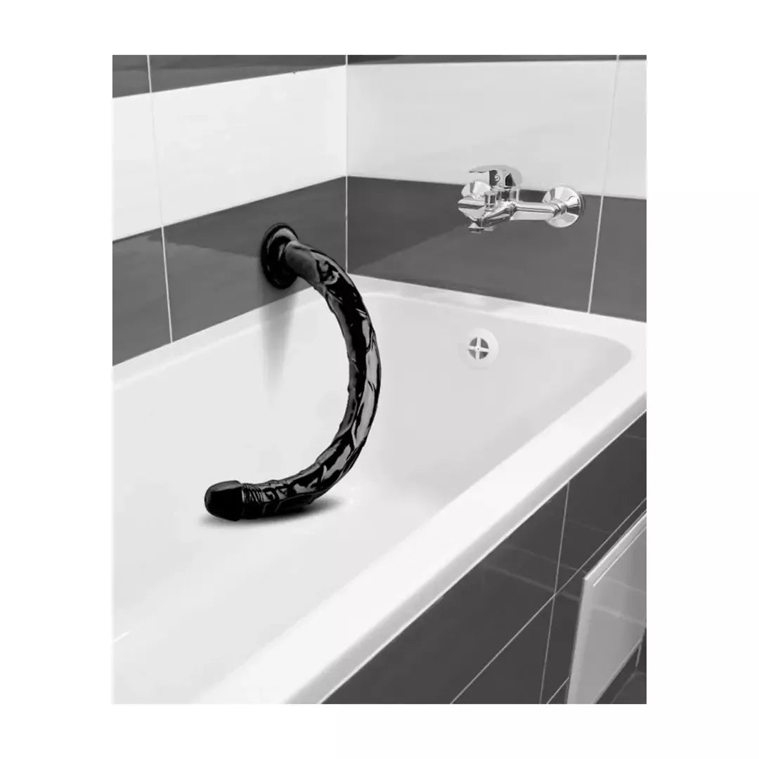 XR Brands Realistic Snake Model 19 juodas 48cm anatominis modelis