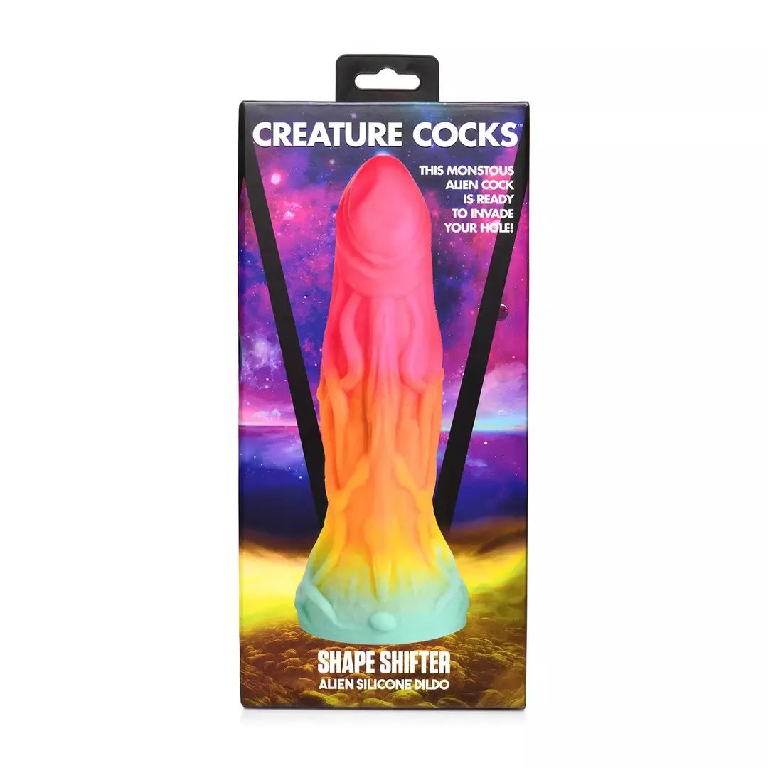 XR Brands Shape Shifter Alien silikoninis modelis su siurbtuku, daugiaspalvis