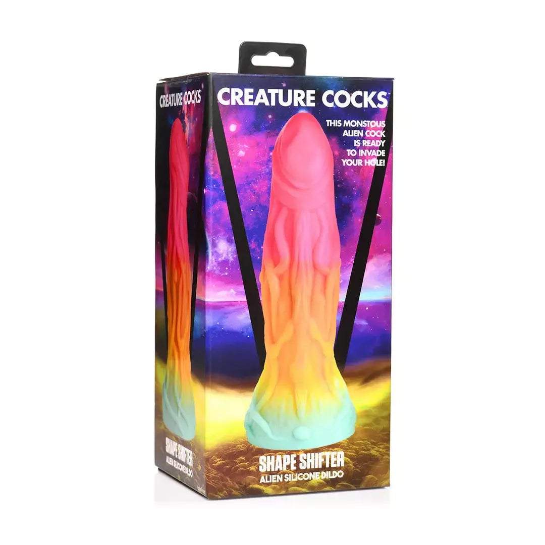 XR Brands Shape Shifter Alien silikoninis modelis su siurbtuku, daugiaspalvis