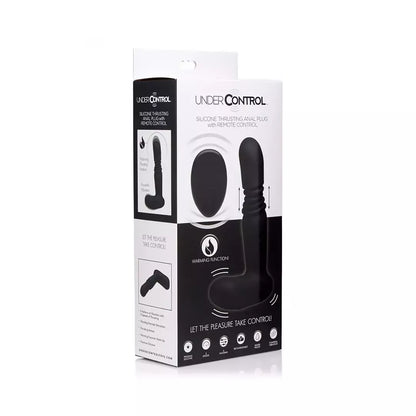 XR Brands Silicone Motion System Plug su nuotolinio valdymo pulteliu, juodas