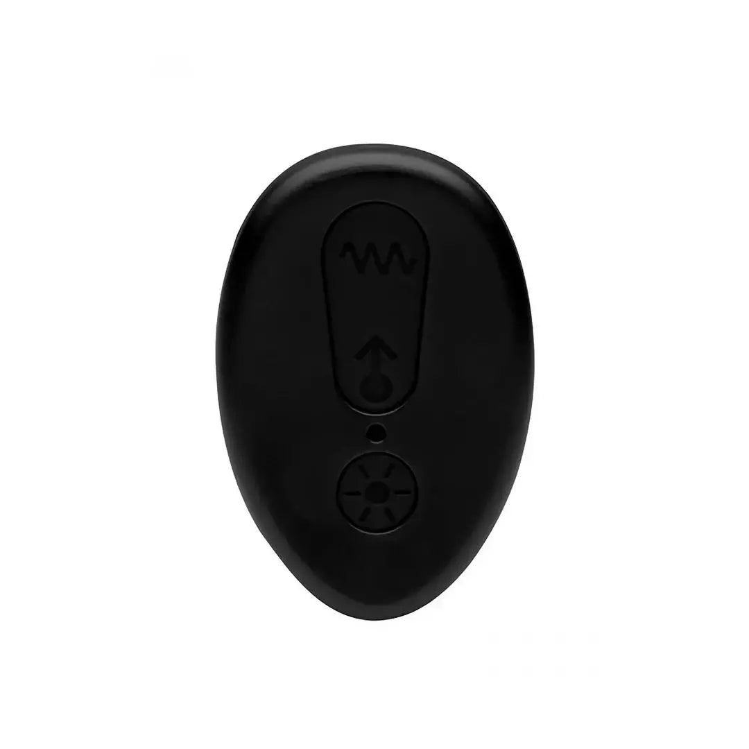 XR Brands Silicone Motion System Plug su nuotolinio valdymo pulteliu, juodas
