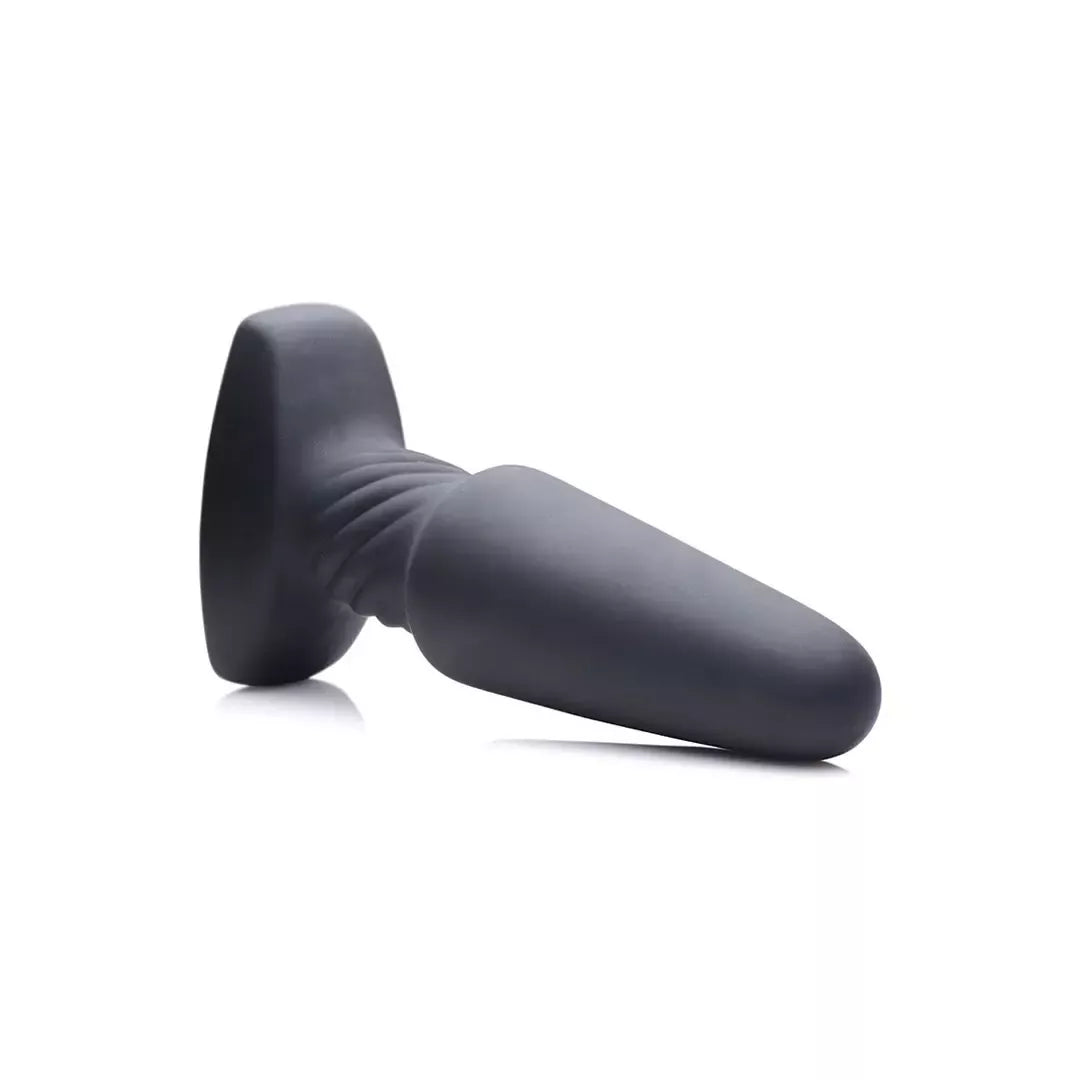 XR Brands Slim R nuotoliniu būdu valdomas, besisukantis analinis kaištis, lygios tekstūros, juodas